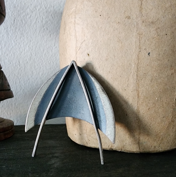 Abstract Modernist Sterling "Star Trek" Brooch By Jewelart - Picture 3 of 5